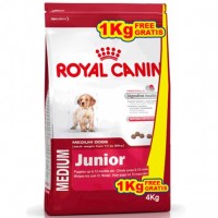 АКЦИЯ! (3,0+1,0) Royal Canin Medium Junior, для щенков средних собак до 12 мес, 4,0  кг